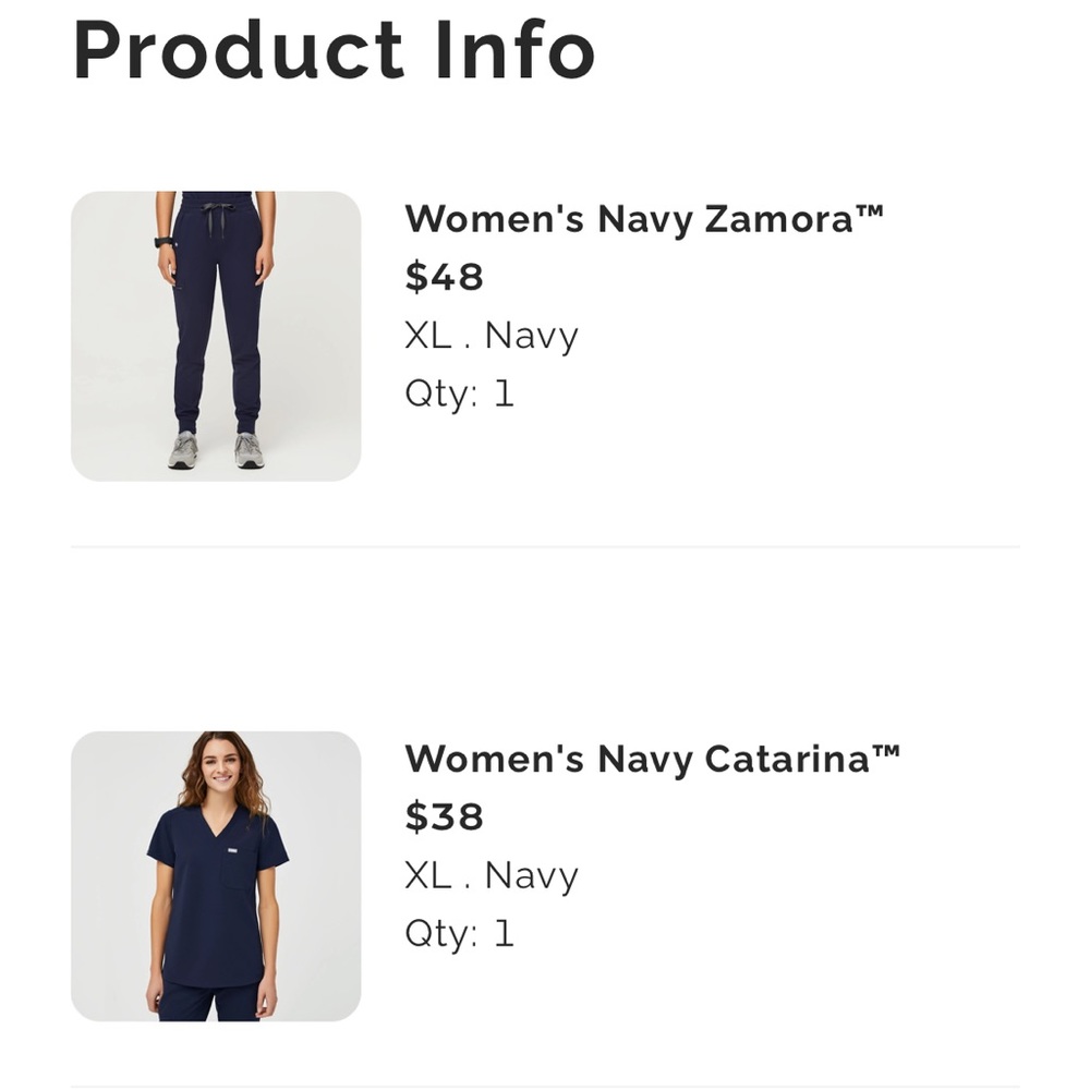Navy FIGS XL scrub jogger set